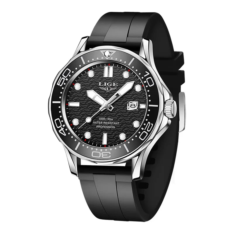LIGE Men’s Business Quartz Watch – Waterproof, Stainless Steel