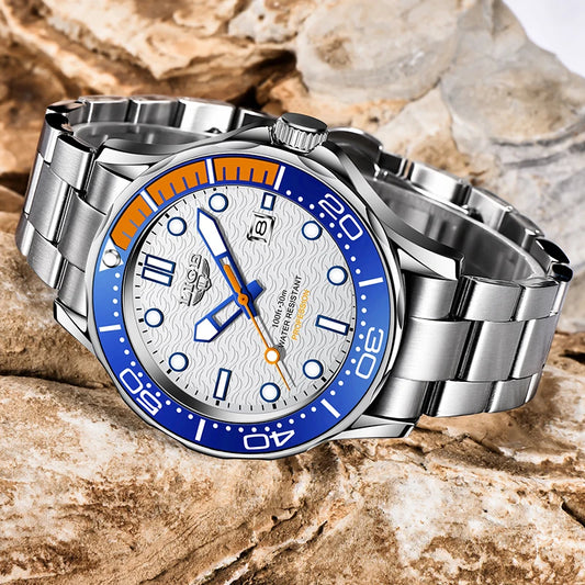 LIGE Men’s Business Quartz Watch – Waterproof, Stainless Steel