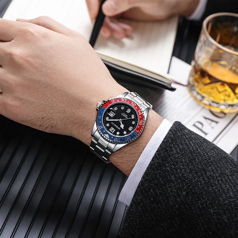 2022 Men’s Fashion Quartz Watch – Stainless Steel, Luxury Brand