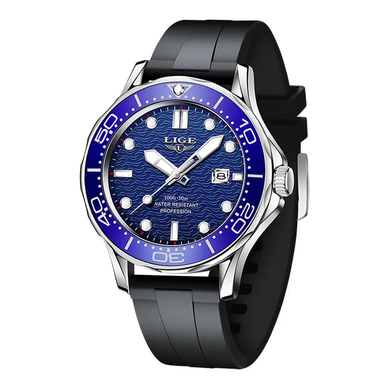 LIGE Men’s Business Quartz Watch – Waterproof, Stainless Steel