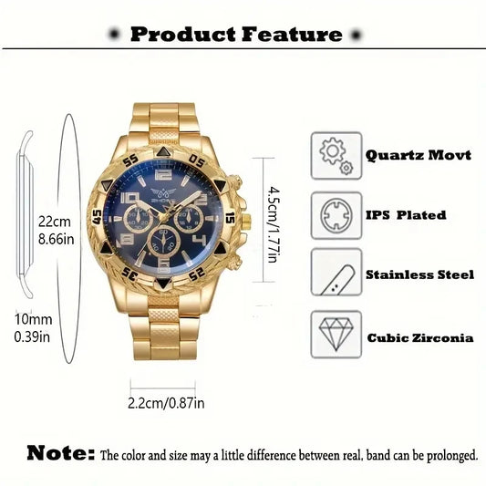Men’s Large Dial Quartz Watch – Fashion, Business, Gift Idea