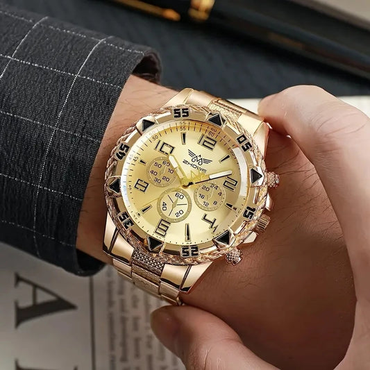 Men’s Large Dial Quartz Watch – Fashion, Business, Gift Idea