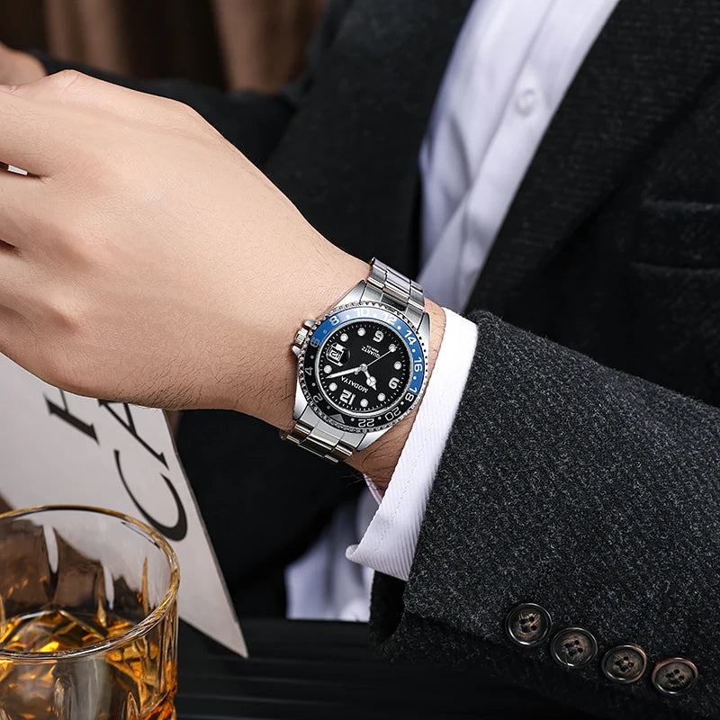 2022 Men’s Fashion Quartz Watch – Stainless Steel, Luxury Brand