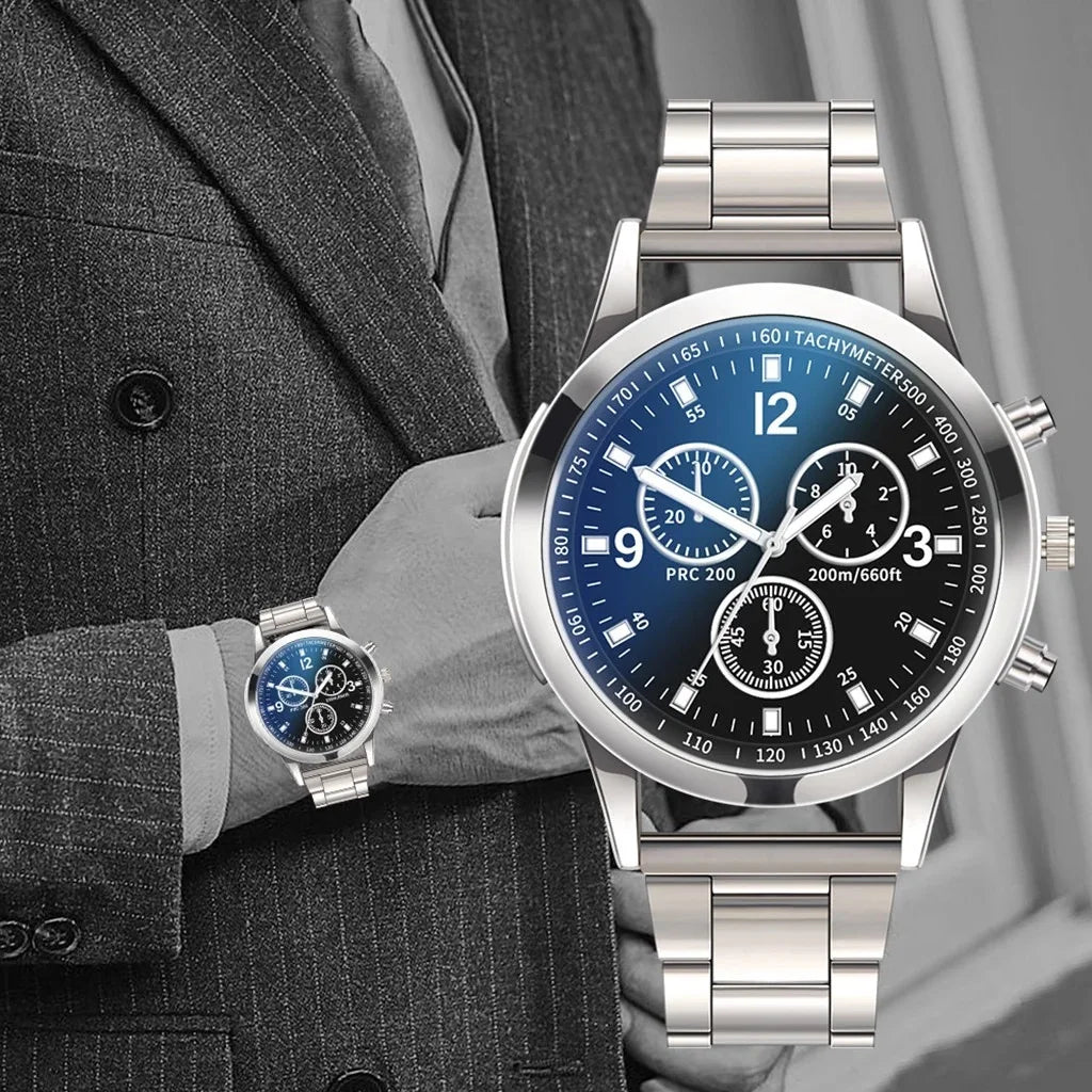 Luxury Men’s Quartz Watch – Stainless Steel, Casual, Business