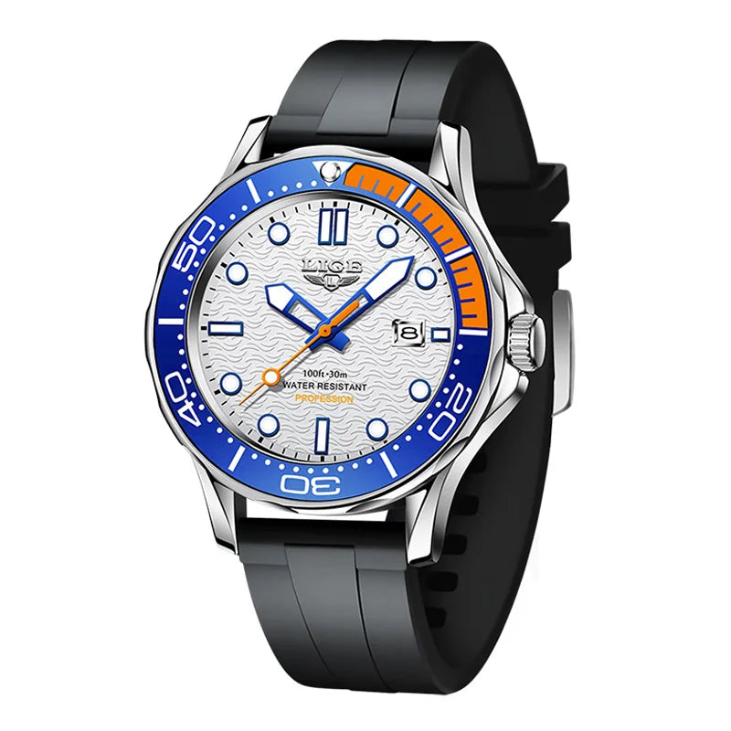 LIGE Men’s Business Quartz Watch – Waterproof, Stainless Steel