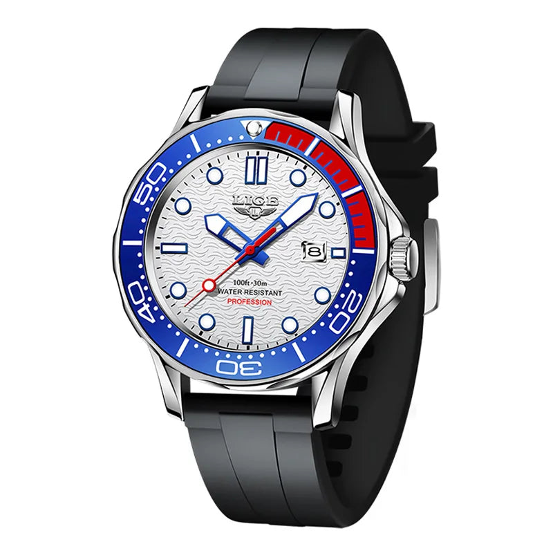 LIGE Men’s Business Quartz Watch – Waterproof, Stainless Steel