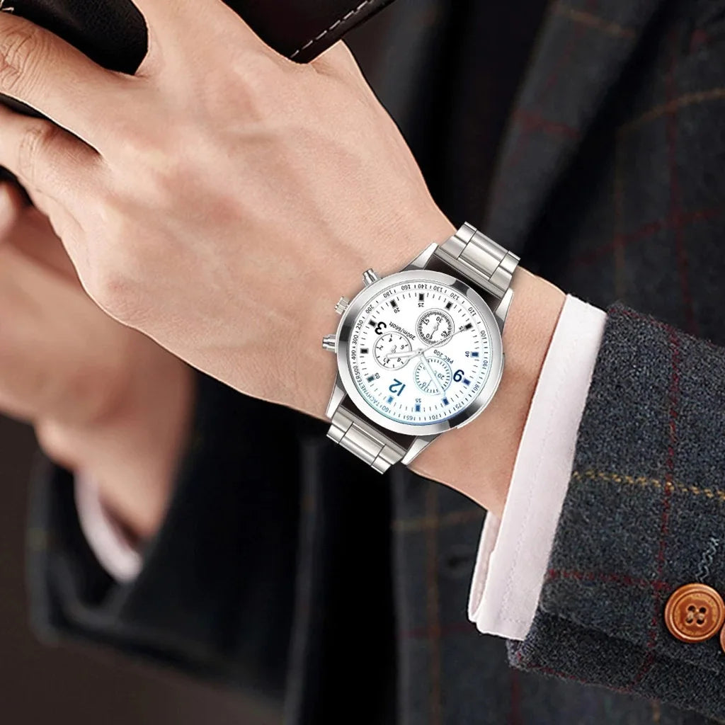 Luxury Men’s Quartz Watch – Stainless Steel, Casual, Business
