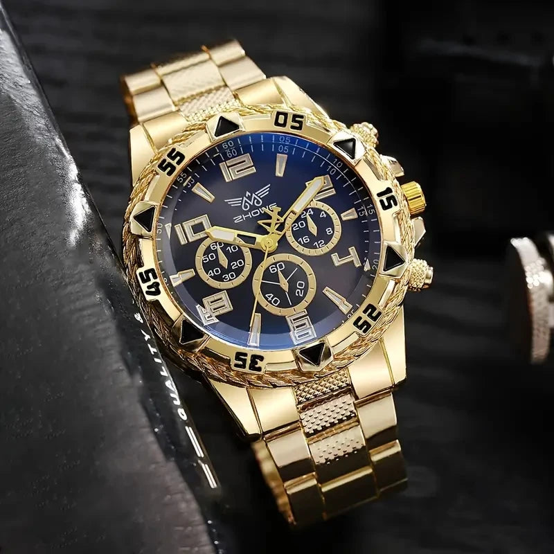 Men’s Large Dial Quartz Watch – Fashion, Business, Gift Idea
